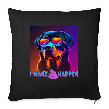 Hunde Spruch Rottweiler Design für Hundeliebhaber - Sofakissenbezug 45 x 45 cm - Schwarz - Vorne