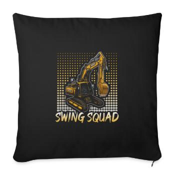 Crane operator design for excavator operators and construction workers - Sofa pillowcase 17,3'' x 17,3'' (45 x 45 cm) - black - Front
