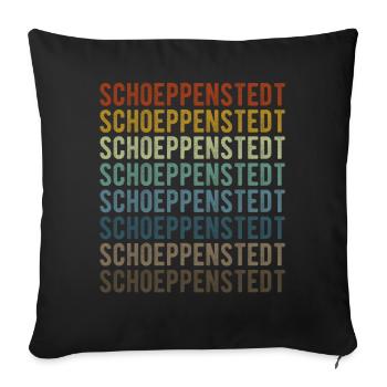 Schoeppenstedt City Rétro Vintage - Housse de coussin décorative 45 x 45 cm - noir - Devant