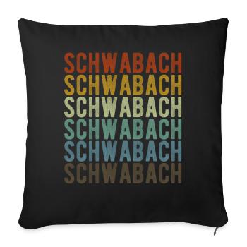 Schwabach City Retro Vintage - Housse de coussin décorative 45 x 45 cm - noir - Devant