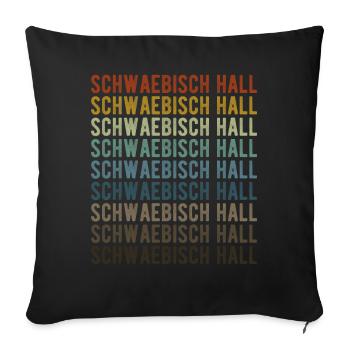 Schwaebisch Hall City Retro Vintage - Housse de coussin décorative 45 x 45 cm - noir - Devant