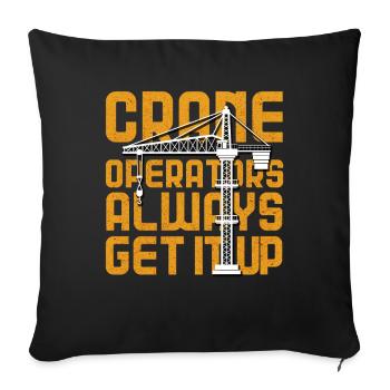 Crane operator crane gift - Sofa pillowcase 17,3'' x 17,3'' (45 x 45 cm) - black - Front