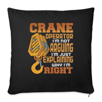 Crane operator crane gift - Sofa pillowcase 17,3'' x 17,3'' (45 x 45 cm) - black - Front