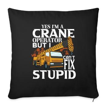Crane operator crane gift - Sofa pillowcase 17,3'' x 17,3'' (45 x 45 cm) - black - Front