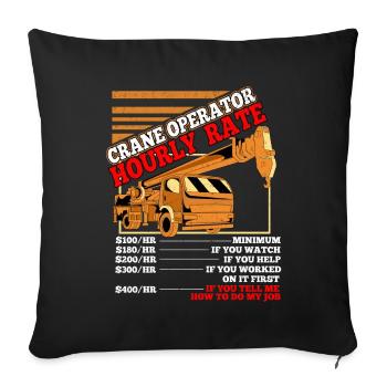 Crane operator crane gift - Sofa pillowcase 17,3'' x 17,3'' (45 x 45 cm) - black - Front