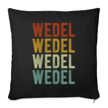 Wedel City Retro Vintage - Sofa pillowcase 17,3'' x 17,3'' (45 x 45 cm) - black - Front