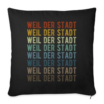 Because of the City City Retro Vintage - Sofa pillowcase 17,3'' x 17,3'' (45 x 45 cm) - black - Front