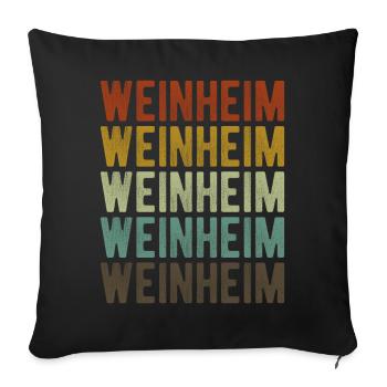 Weinheim City Rétro Vintage - Housse de coussin décorative 45 x 45 cm - noir - Devant