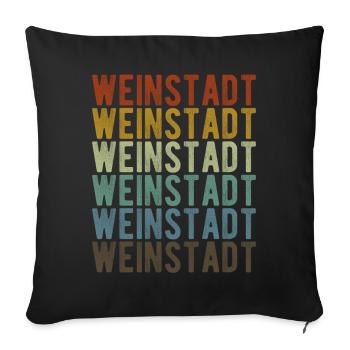 Weinstadt Stadt Retro Vintage - Sofa pillowcase 17,3'' x 17,3'' (45 x 45 cm) - black - Front