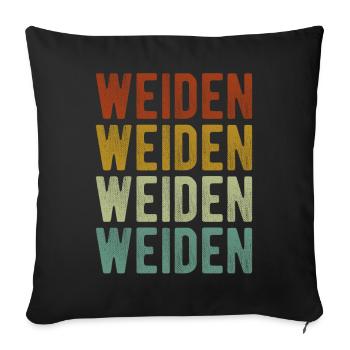 Weiden Stadt Retro Vintage - Sofakissenbezug 45 x 45 cm - Schwarz - Vorne