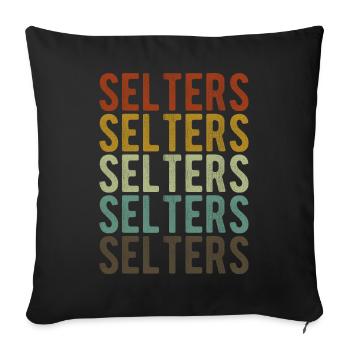 Selters Town Rétro Vintage - Housse de coussin décorative 45 x 45 cm - noir - Devant