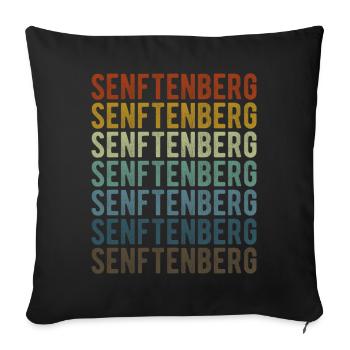 Senftenberg Stadt Retro Vintage - Sofakissenbezug 45 x 45 cm - Schwarz - Vorne
