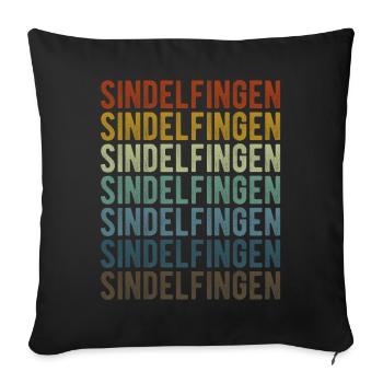 Sindelfingen City Retro Vintage - Sofa pillowcase 17,3'' x 17,3'' (45 x 45 cm) - black - Front