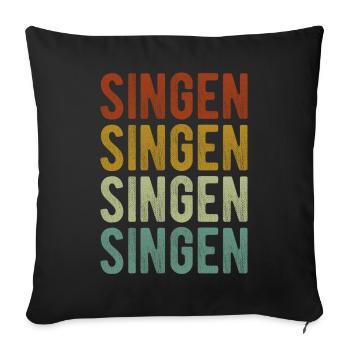 Singing City Retro Vintage - Sofa pillowcase 17,3'' x 17,3'' (45 x 45 cm) - black - Front