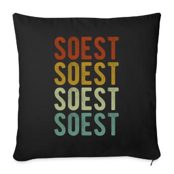 Soest Stadt Retro Vintage - Sofakissenbezug 45 x 45 cm - Schwarz - Vorne