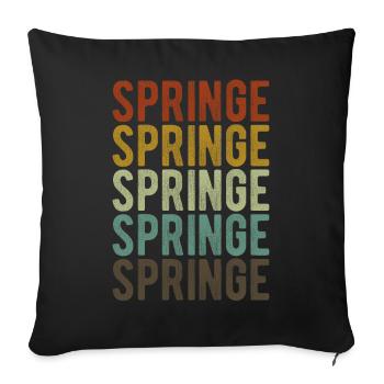 Springe City Rétro Vintage - Housse de coussin décorative 45 x 45 cm - noir - Devant