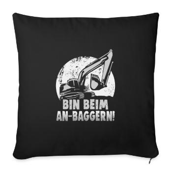 Crane operator design for excavator operators and construction workers - Sofa pillowcase 17,3'' x 17,3'' (45 x 45 cm) - black - Front