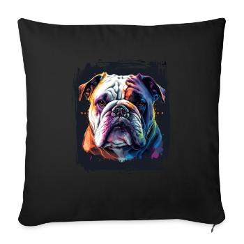 Chien bouledogue disant Propriétaire de bouledogue - Housse de coussin décorative 45 x 45 cm - noir - Devant