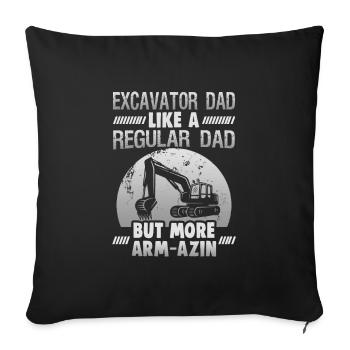 Crane operator design for excavator operators and construction workers - Sofa pillowcase 17,3'' x 17,3'' (45 x 45 cm) - black - Front