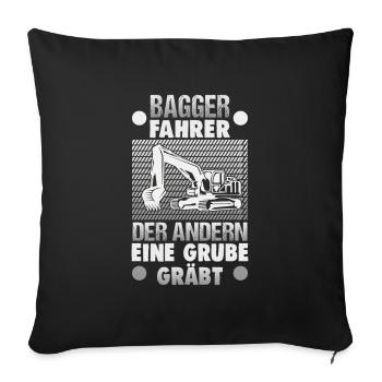 Kranführer Design für Baggerfahrer und Bauarbeiter - Sofakissenbezug 45 x 45 cm - Schwarz - Vorne