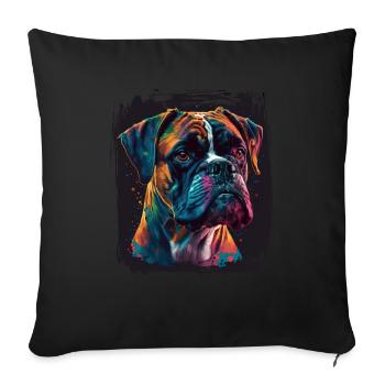 Dog Saying Boxer Design for Dog Lovers - Sofa pillowcase 17,3'' x 17,3'' (45 x 45 cm) - black - Front