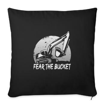 Crane operator design for excavator operators and construction workers - Sofa pillowcase 17,3'' x 17,3'' (45 x 45 cm) - black - Front