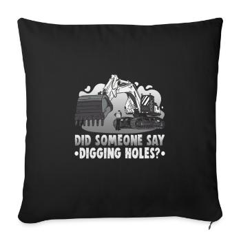 Crane operator design for excavator operators and construction workers - Sofa pillowcase 17,3'' x 17,3'' (45 x 45 cm) - black - Front