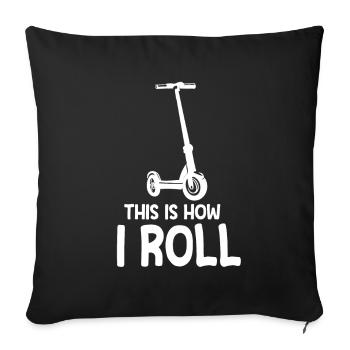 Scooter Scooter Scooter Cadeau - Housse de coussin décorative 45 x 45 cm - noir - Devant