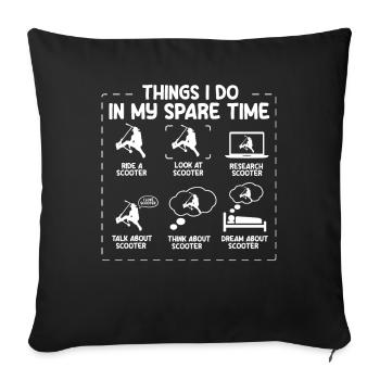 Scooter Scooter Scooter Cadeau - Housse de coussin décorative 45 x 45 cm - noir - Devant