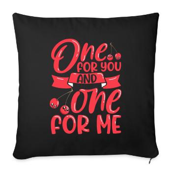 One for you and one for me - Kirschen - Sofakissenbezug 45 x 45 cm - Schwarz - Vorne