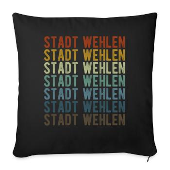 City of Wehlen City Retro Vintage - Sofa pillowcase 17,3'' x 17,3'' (45 x 45 cm) - black - Front