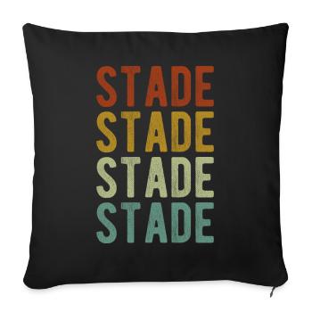 Stade City Retro Vintage - Housse de coussin décorative 45 x 45 cm - noir - Devant