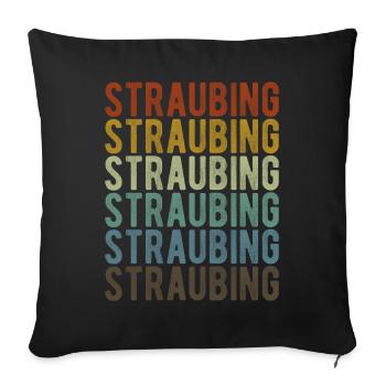 Straubing City Retro Vintage - Sofa pillowcase 17,3'' x 17,3'' (45 x 45 cm) - black - Front