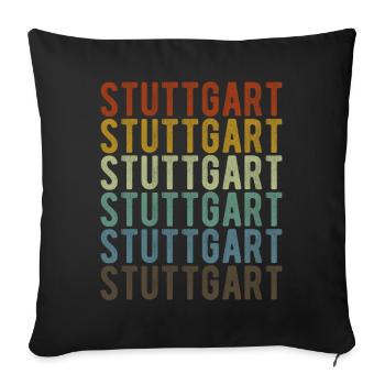 Stuttgart City Retro Vintage - Sofa pillowcase 17,3'' x 17,3'' (45 x 45 cm) - black - Front