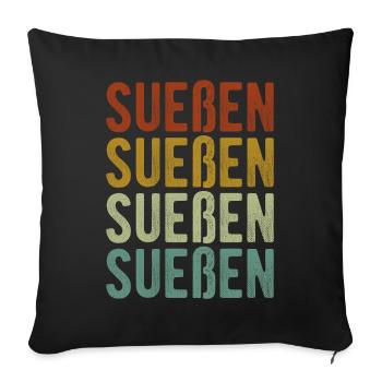 Sueßen Stadt Retro Vintage - Sofakissenbezug 45 x 45 cm - Schwarz - Vorne