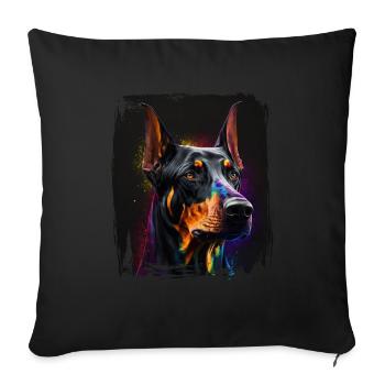 Dog saying Doberman design pour les amoureux des chiens - Housse de coussin décorative 45 x 45 cm - noir - Devant