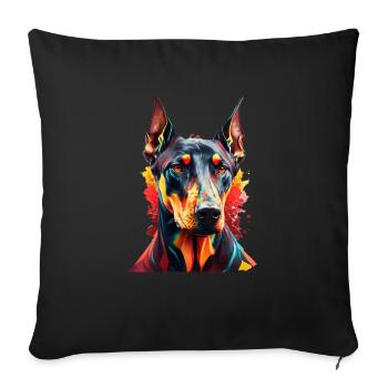 Dog saying Doberman design pour les amoureux des chiens - Housse de coussin décorative 45 x 45 cm - noir - Devant