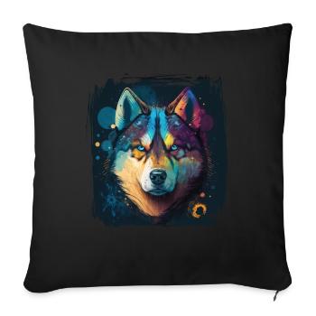 Hunde Spruch Huskie Design für Hundeliebhaber - Sofakissenbezug 45 x 45 cm - Schwarz - Vorne