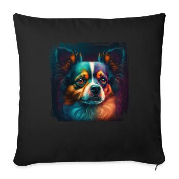 Dog Saying Papillon Design for Dog Lovers - Sofa pillowcase 17,3'' x 17,3'' (45 x 45 cm) - black - Front