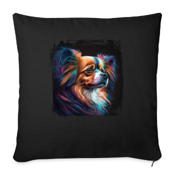 Dog Saying Papillon Design for Dog Lovers - Sofa pillowcase 17,3'' x 17,3'' (45 x 45 cm) - black - Front