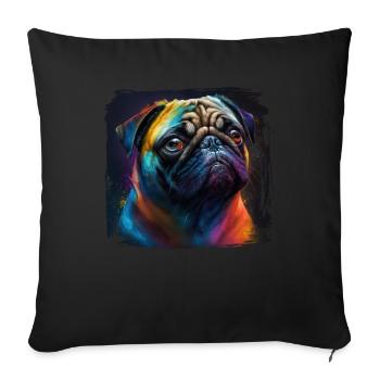 Hunde Spruch Mops Design für Hundeliebhaber - Sofakissenbezug 45 x 45 cm - Schwarz - Vorne
