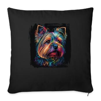 Dog Saying Yorkshire Terrier Design - Housse de coussin décorative 45 x 45 cm - noir - Devant