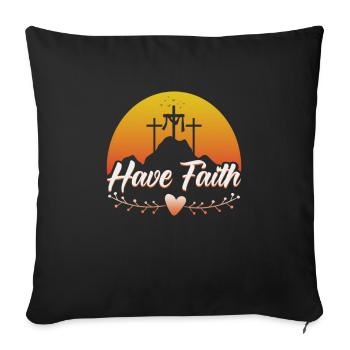 Christian Quotes Designs for Believing Christians - Sofa pillowcase 17,3'' x 17,3'' (45 x 45 cm) - black - Front