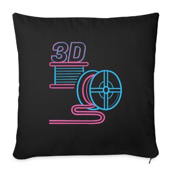 3D Filament PLA 3d Druck 3D Drucker - Sofakissenbezug 45 x 45 cm - Schwarz - Vorne