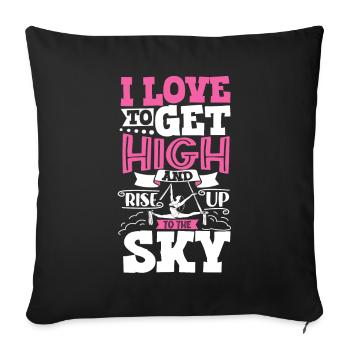 Rise up to the sky - Aerial Yoga - Sofa pillowcase 17,3'' x 17,3'' (45 x 45 cm) - black - Front