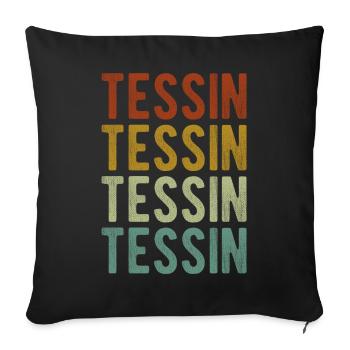 Ticino City Retro Vintage - Housse de coussin décorative 45 x 45 cm - noir - Devant