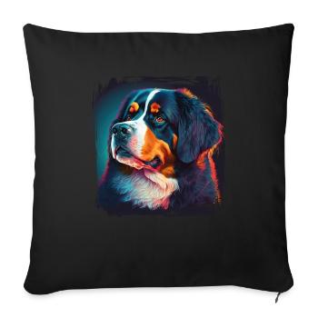 Dogs Bernese Mountain Dog Dog Lovers - Sofa pillowcase 17,3'' x 17,3'' (45 x 45 cm) - black - Front