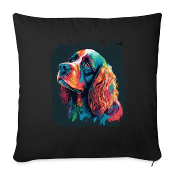 Dog saying Cocker Spaniel pour les amoureux des chiens - Housse de coussin décorative 45 x 45 cm - noir - Devant