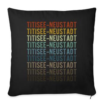 Titisee-Neustadt Stadt Retro Vintage - Sofa pillowcase 17,3'' x 17,3'' (45 x 45 cm) - black - Front