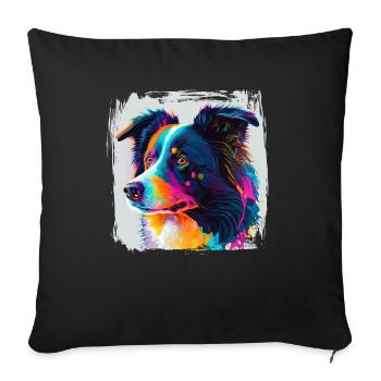 Dog Saying Border Collie Design - Sofa pillowcase 17,3'' x 17,3'' (45 x 45 cm) - black - Front